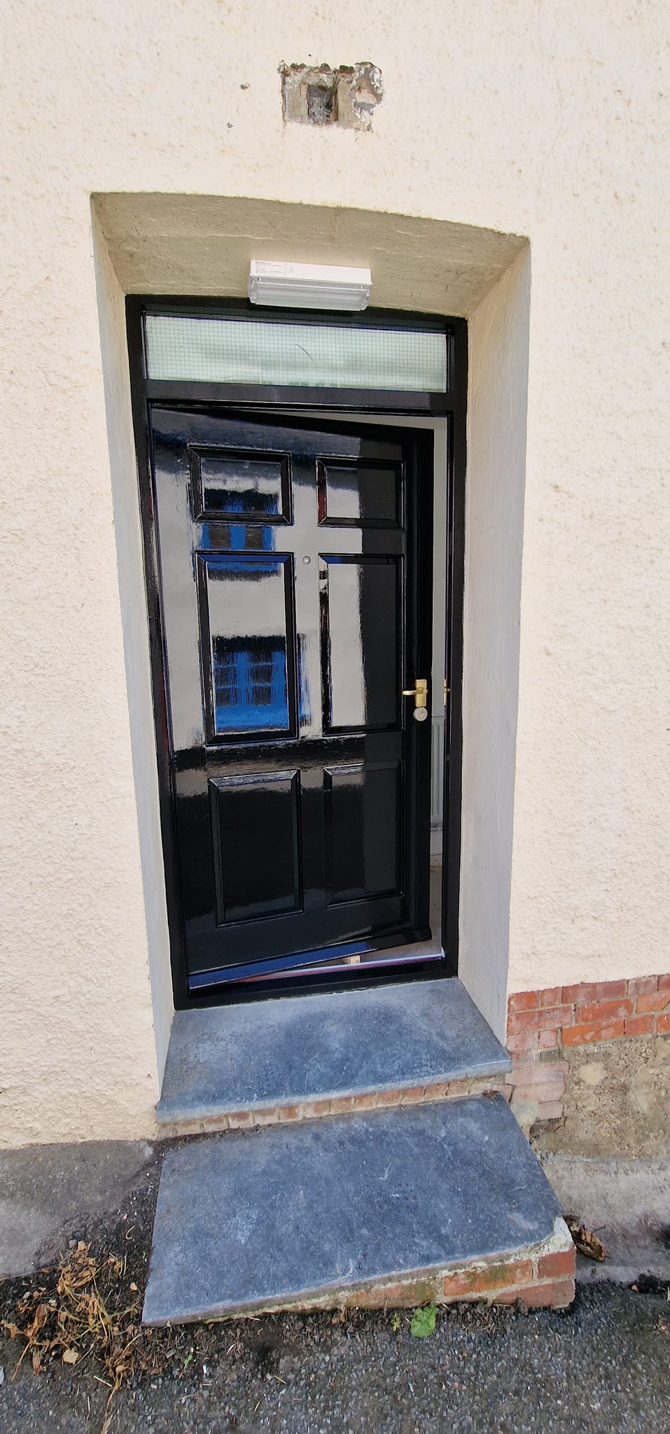 gloss black front door